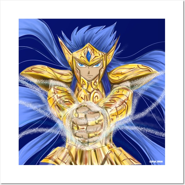camus of aquarius the golden saint of knights of the zodiac Wall Art by jorge_lebeau
